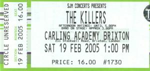 [The Killers ticket]