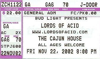 [Lords of Acid ticket]